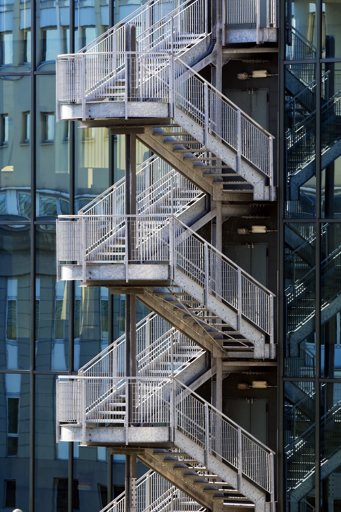 External fire escape stair