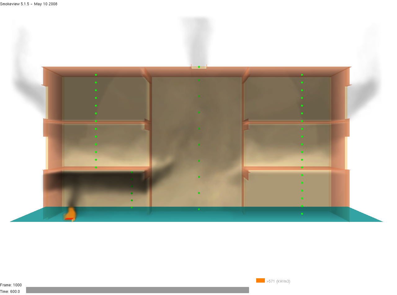 Example of smoke movement within an atrium